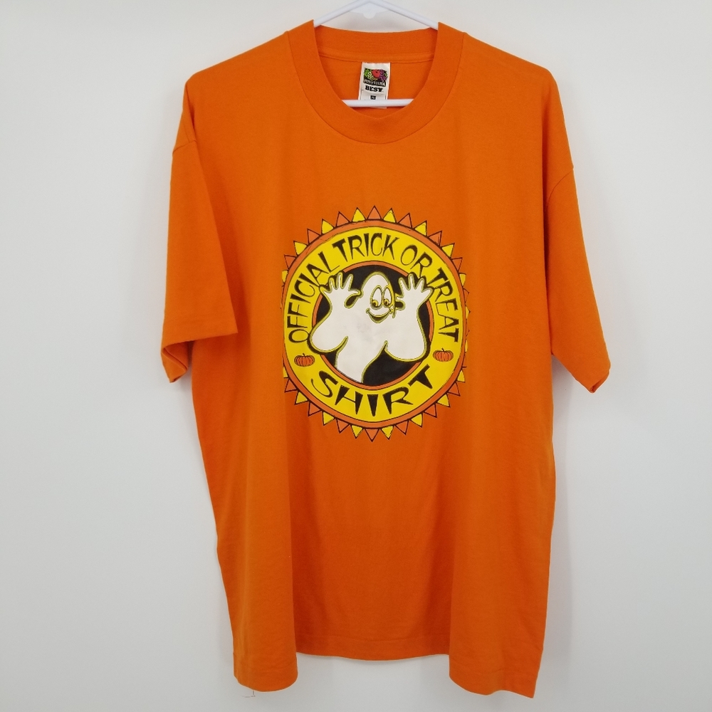 Official Trick or Treat Shirt Vintage Single Stitch Halloween Shirt Size Xl